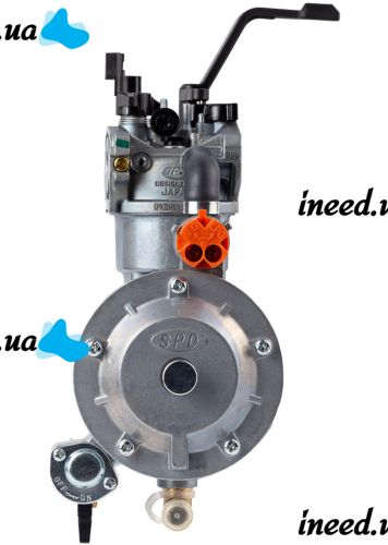 Газовый карбюратор для бензинового генератора Dual Fuel Carburetor 1.3-4 кВт с газовым редуктором и переключателем на два вида топлива пропан-бутан