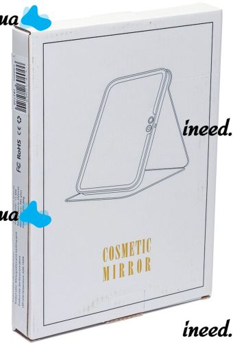 Настольное сенсорное зеркало планшет для макияжа Cosmetic Mirror аккумуляторное косметическое дорожное в чехле со светодиодной подсветкой на подставке