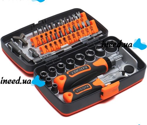 Набор отверток с трещоткой Torx Ratchet GS227 68 в 1 ручной комплект инструментов с храповым механизмом, битами и насадками в пластиковом кейсе