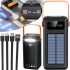 Портативное зарядное устройство Power Bank Voltronic YM635DX 30000mAh с солнечной панелью и фонариком Solar Внешний аккумулятор повербанк для зарядки