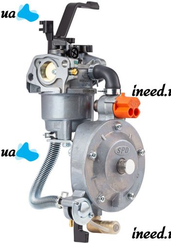 Газовый карбюратор для бензинового генератора Dual Fuel Carburetor 1.3-4 кВт с газовым редуктором и переключателем на два вида топлива пропан-бутан
