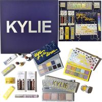 Large Gift set of cosmetics Kylie Weather Collection Blue 13 in 1 Decorative cosmetics for face makeup lipstick, glitter, shadow, eyeliner Blue