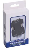 Конвертер HDMI-VGA OUT Black адаптер для преобразования сигнала 1080P с аудио выходом, переходник с HDMI на VGA кабель 3.5 мм jack Черный