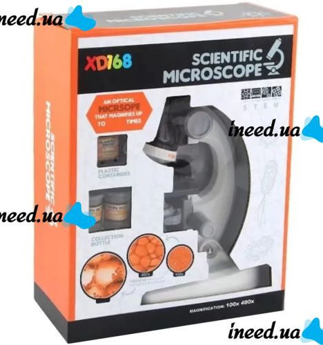 Детский микроскоп Scientific Microscope XD168 с зумом 400х для научных исследований Лаборатория с увеличением и набором для исследования HA-156