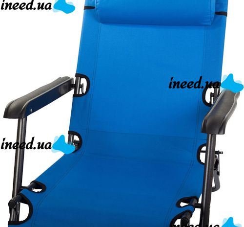 Раскладной садовый шезлонг лежак AMF C3030 до 120 кг с подголовником, Усиленное пляжное кресло раскладушка 178x60x80см на 3 положения для отдыха