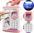 Children's electronic piggy bank safe Robot Bodyguard Pink bill acceptor Safe-box with code lock for paper bills coins with fingerprint