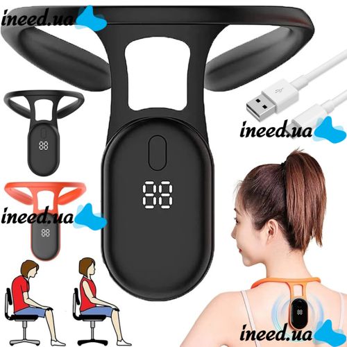 Умный корректор осанки Posture Device S910 с вибро напоминанием USB Корсет от сутулости с датчиком неправильного положения спины с вибрацией