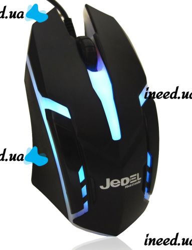 Игровая проводная компьютерная мышка Jedel M66 с RGB подсветкой для компьютера и ноутбука, Геймерская USB мышь 1000DPI для ПК 95543 Черная