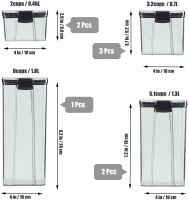 Набор контейнеров для сыпучих Food Storage Container Set 8 емкостей, прозрачные органайзеры, баночки для хранения пищевых продуктов, круп с крышками