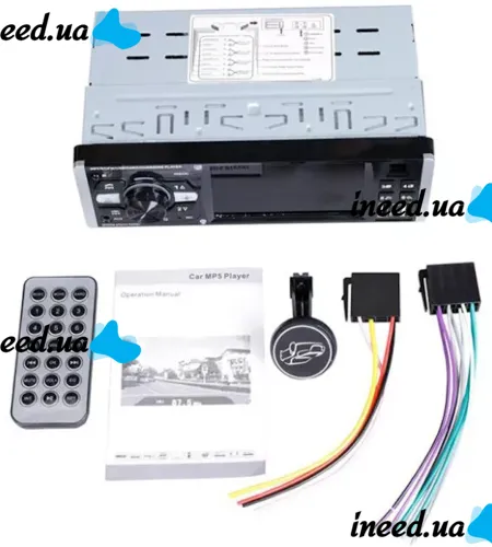 Автомагнитола 1DIN Pioneer 4051AI с дисплеем 4,1" дюймов и пультом ду, Автомобильный плеер Пионер с держателем телефона MP3 USB SD Bluetooth Черная