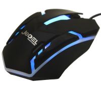 Игровая проводная компьютерная мышка Jedel M66 с RGB подсветкой для компьютера и ноутбука, Геймерская USB мышь 1000DPI для ПК 95543 Черная