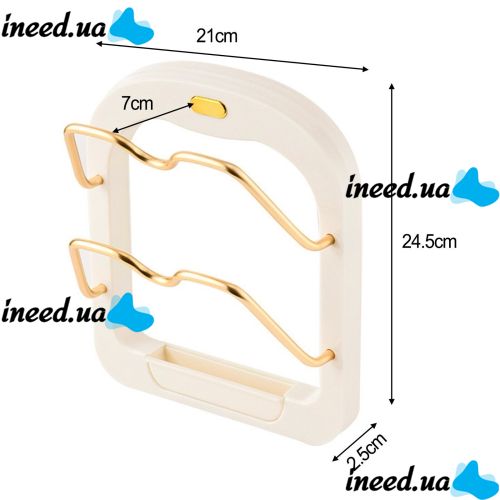 Настенный держатель для крышек Kitchen Pot Cover Rack, Подставка органайзер сушилка для 2 крышек кастрюль на стену, Навесной стеллаж для крышек