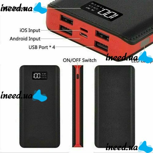 Внешний портативный аккумулятор Power Bank UKC M9 50000 mAh 2.1A Black c LCD дисплеем, повербанк, портативное зарядное 50000mah