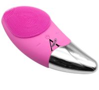 Electric Silicone Brush Massager Sonic Facial Brush BR-020 for Facial Massage, Facial Cleansing and Washing Brush with USB Vibration Pink