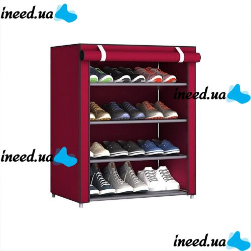 Folding Fabric Shelf Shoe Storage Cabinet Shoe Cabinet A-5 90x56x27 cm 4 Shelves, Dust-proof Shelf Organizer Frame 5556 HCX 7688