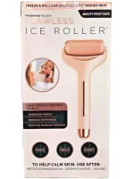 Охлаждающий ручной массажер роллер Flawless Ice Roller для холодного массажа тела и лица, Роликовый валик Айс роллер с гелевым крио массажем Розовый