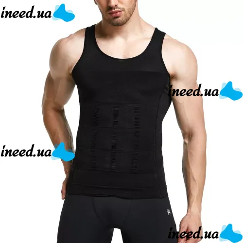 Утягивающая майка для мужчин Slim'n Lift men корректирующее мужское белье Black, Мужская корректирующая майка Слим энд Лифт фо Мэн Черная