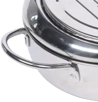 Фритюрница на плиту Fryer Pot 2,2л с масляным термометром и поддоном для слива масла Кастрюля для фритюра с крышкой из нержавеющей стали для кухни