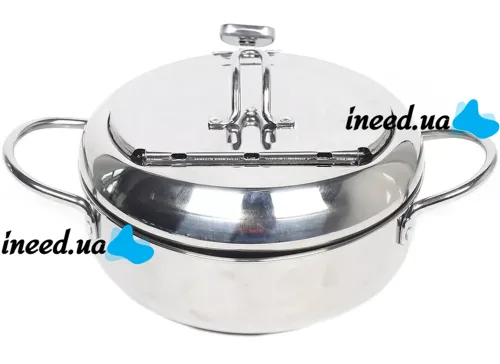Фритюрница на плиту Fryer Pot 2,2л с масляным термометром и поддоном для слива масла Кастрюля для фритюра с крышкой из нержавеющей стали для кухни
