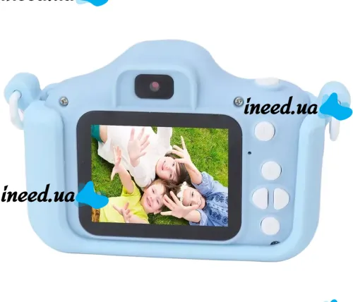 Детский цифровой фотоаппарат Smart kids Kitty XO XJ01 с селфи камерой и видео съемкой 600mAh, Камера Котик 2" с встроенными играми для детей Синий