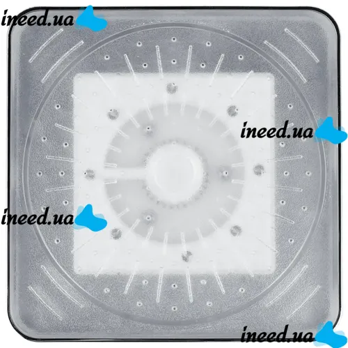 Світлодіодна квадратна насадка лійка для верхнього душу Shower head AND XL-902 з LED RGB підсвічуванням, душова насадка-лійка з датчиком температури
