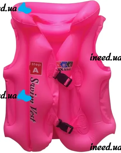 Детский надувной жилет Swim Vest BT-IG-0005 спасательный для плавания с подголовником от 3 до 14 лет, Надувная защитная жилетка S, M, L для детей