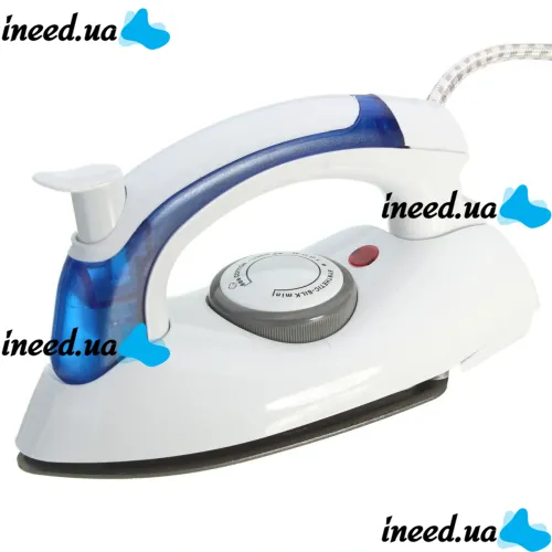 Folding Hand Iron Soarin SR-258B 700W with Steaming Function 3 Modes, Steam Generator Steamer with Folding Handle AND-31-30 White with blue