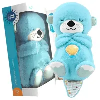 Светящаяся дышащая Выдра Fisher Price FXC66 30 см с дыханием для сна детей, мягкая плюшевая игрушка музыкальный ночник от батареек Голубая