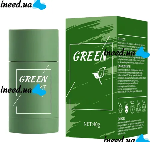Очищающая зеленая маска для лица Nicor Green Mask Stick Maseczka Do Twarzy с органической глиной и зеленым чаем для глубокого очищения и сужения пор