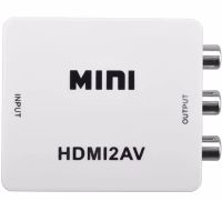Активный конвертер переходник HDMI на AV RCA AV P42 тюльпан со звуком и внешним питанием, Универсальный адаптер HDMI-AV Converter Mini 1080P Белый