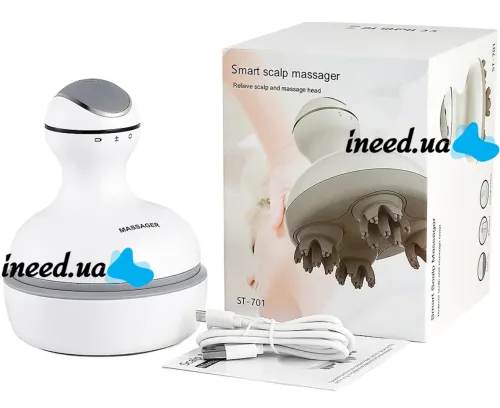 Wireless Waterproof Massager Smart Scalp Massager ST-701 for Head, Neck and Shoulders Rechargeable Massager for Cats and Dogs Verte-X 3D White
