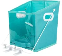 Складной органайзер корзина Closet Caddy Box с жестким поддоном для хранения вещей и постельного белья с креплением, Контейнер для одежды Синий