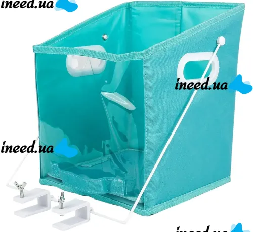 Складной органайзер корзина Closet Caddy Box с жестким поддоном для хранения вещей и постельного белья с креплением, Контейнер для одежды Синий