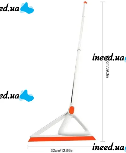 Силиконовая швабра 2 в 1 Clean the wiper AND-8-10 для мытья окон, жидкостей Скребок очиститель пола и стекла с телескопической ручкой 100см Оранжевый