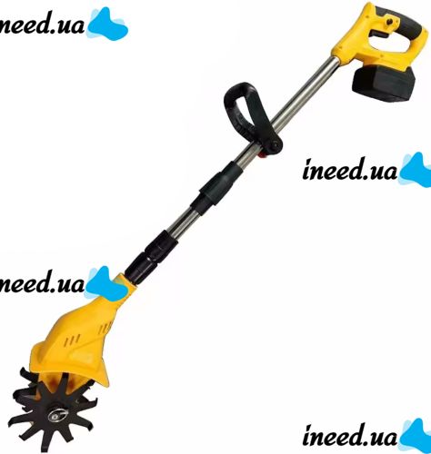 Аккумуляторный ручной культиватор Dewalt DWOAS3CL для рыхления и прополки огорода Беспроводной электрокультиватор Деволт с 2 аккумуляторами для сада