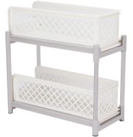 Универсальная стойка органайзер Portable 2 Tier Basket Drawers с выдвижными ящиками полками для хранения емкостей мелочей Полка подставка в ванную
