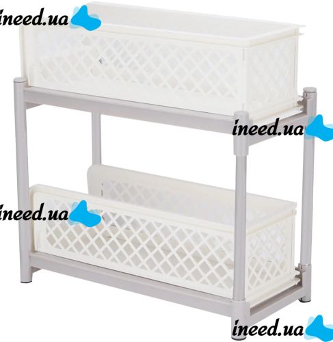 Универсальная стойка органайзер Portable 2 Tier Basket Drawers с выдвижными ящиками полками для хранения емкостей мелочей Полка подставка в ванную