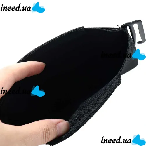 Поясная сумка бананка Mini Belt Bag ISKYBOB 7452 для документов и телефона без застежки, сумочка органайзер на пояс и ремень мужчин и женщин Черная