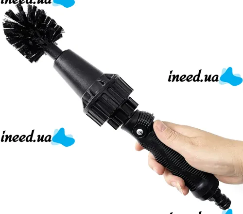 Вращающаяся автомобильная щетка насадка на шланг Brush Hero для чистки авто, дома, сада, Универсальная автощетка для мойки авто с насадками Черная