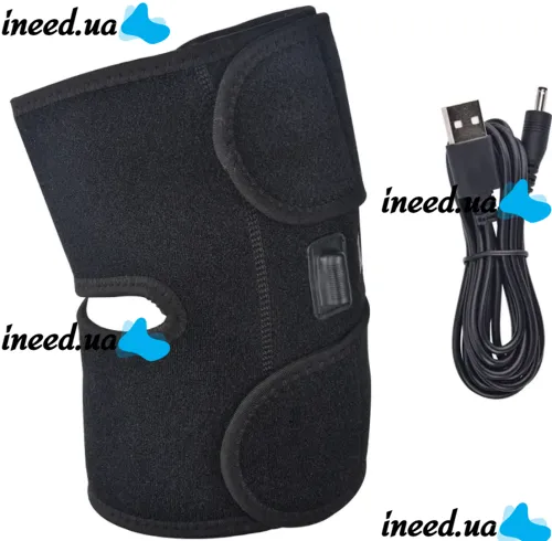 Универсальный бандаж грелка для коленного сустава ThermaFix TP-02 с подогревом от USB, Согревающий наколенник на колено и плечо 3 режима 5V Черный