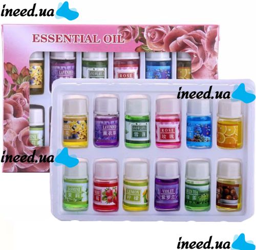 Набор водорастворимых эфирных масел Essential Oil EOS-012 12шт с различными ароматами для диффузора, Эфирное аромамасло по 3мл для ароматизаторов