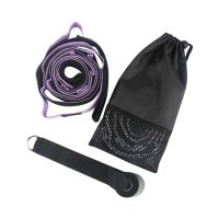 Удлиненный нейлоновый пояс для йоги и растяжки мышц Yoga Stretch Band, Эластичный тяговый ремень для тренировок 12 петель для разной нагрузки