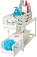 Универсальная стойка органайзер Portable 2 Tier Basket Drawers с выдвижными ящиками полками для хранения емкостей мелочей Полка подставка в ванную