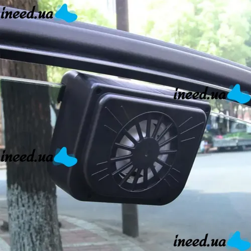 Автомобильный оконный вентилятор Solar Auto Fan на солнечной батарее с резиновой трубкой для крепления на боковое стекло, система охлаждения машины