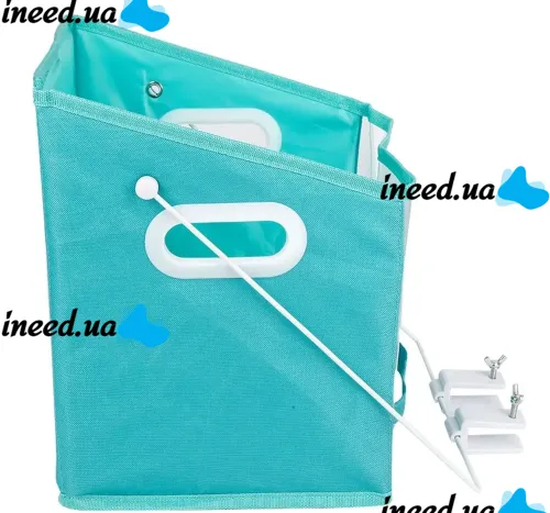 Складной органайзер корзина Closet Caddy Box с жестким поддоном для хранения вещей и постельного белья с креплением, Контейнер для одежды Синий