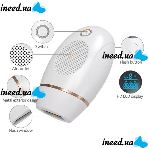 Електричний лазерний епілятор Medset TO11 IPL Depilator Laser Hair Removal для видалення волосся, Фотоепілятор 990000 спалахів