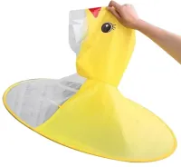 Детский непроникаемый дождевик зонтик Baby Rain Coat YM501 Утка Ветрозащитное пончо плащ для защиты от ветра и дождя для детей уточка Желтый
