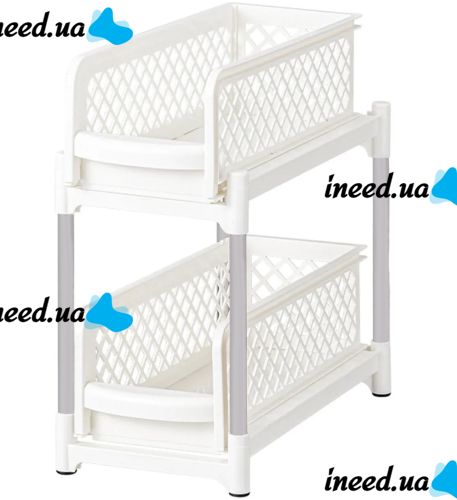 Универсальная стойка органайзер Portable 2 Tier Basket Drawers с выдвижными ящиками полками для хранения емкостей мелочей Полка подставка в ванную