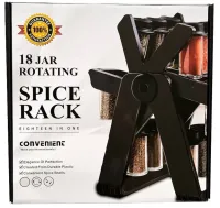 Rotating organizer carousel Rotating Spice Rack YZDJQX 18 containers for storing spices and seasonings on a stand, a set of jars mill with rotation