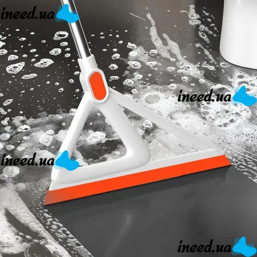 Силиконовая швабра 2 в 1 Clean the wiper AND-8-10 для мытья окон, жидкостей Скребок очиститель пола и стекла с телескопической ручкой 100см Оранжевый